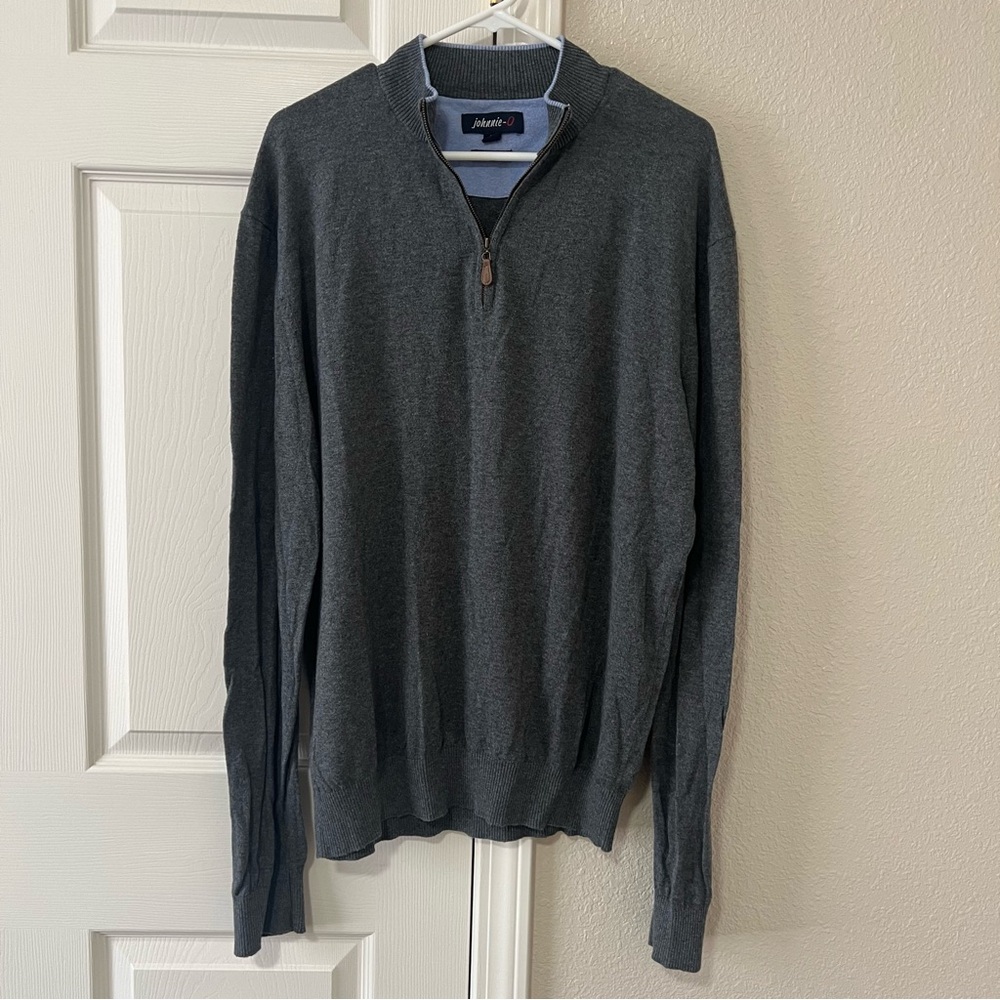 Johnnie-O Bailey Quarter Zip Silk Blend Pullover Sweater Large JMSW1260